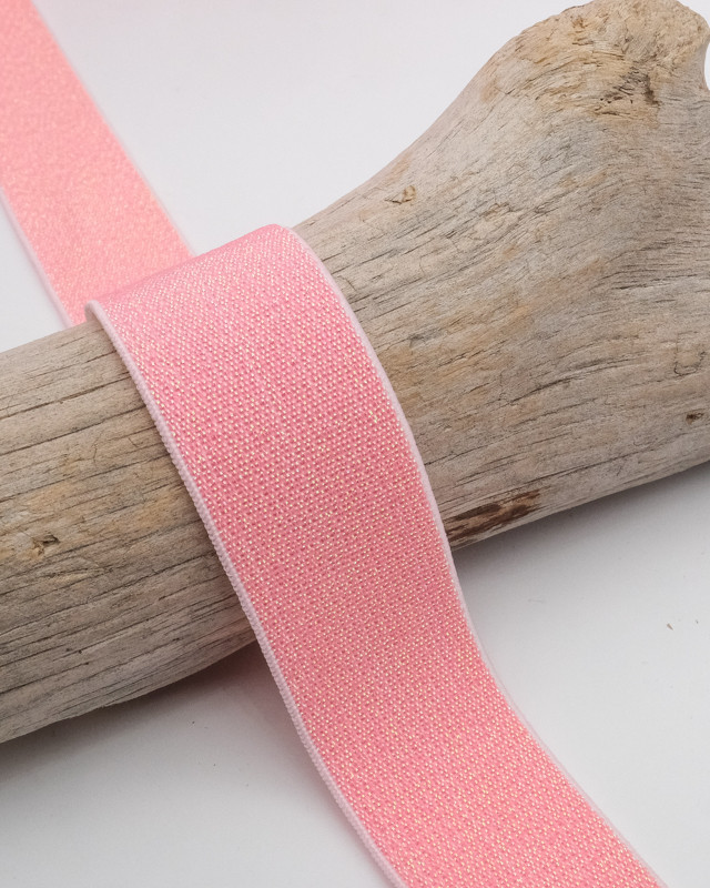 25MM Pink Lurex Elastic